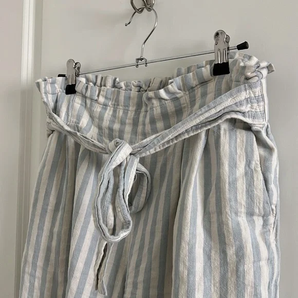 *SOLD* Madewell Paper Bag High Waisted Pant - Blue & White Stripes - Picture 3 of 6